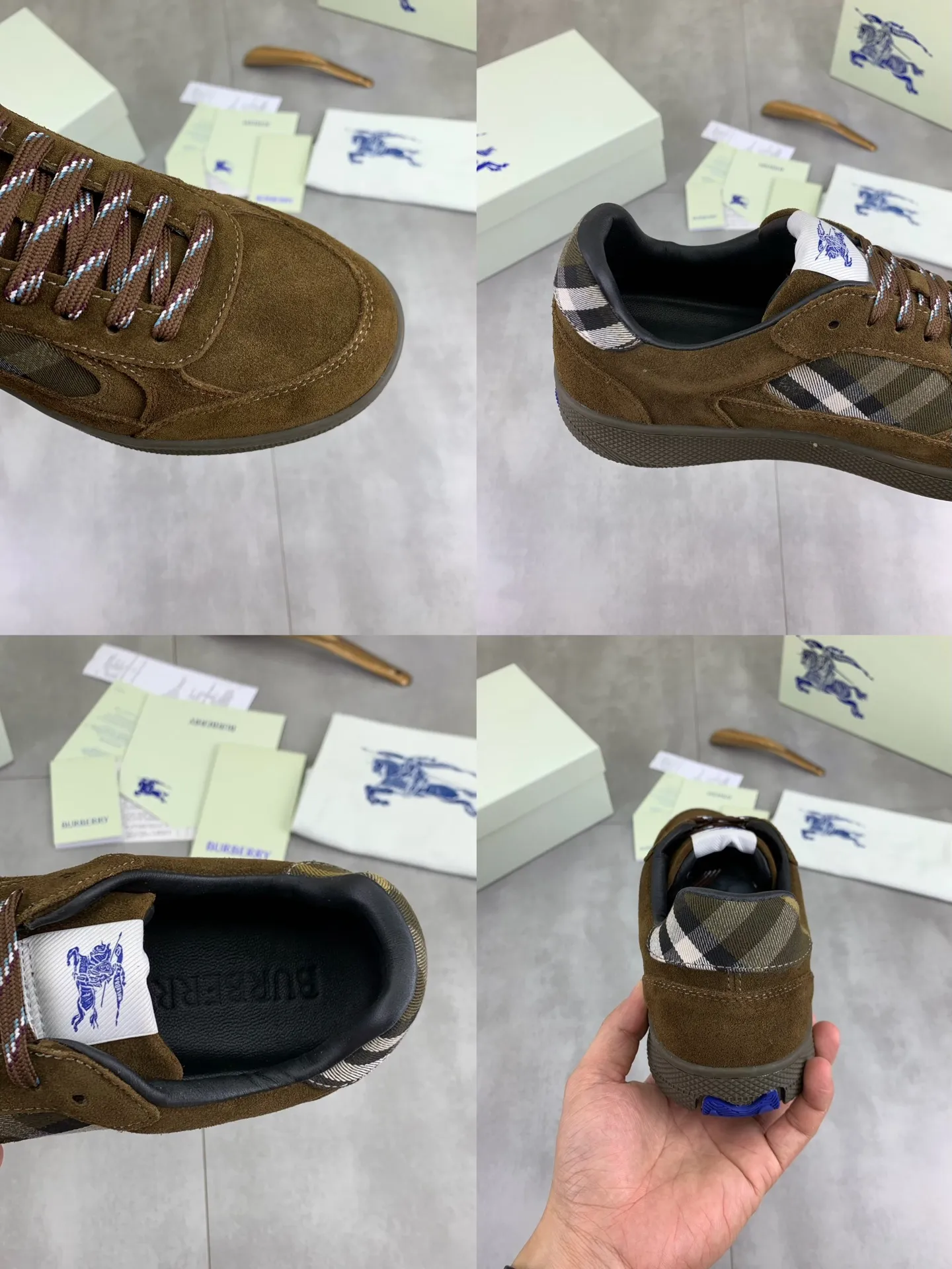 Factory price P640 [BURBERRY] Burberry - High-end quality original order - Upper: imported 🔝 original material - Inner lining: cowhide lining, feet; water-dyed cowhide - Outsole: ultra-light TPR rubber; two-color molded outsole - Super high quality control · Fine workmanship: highlighted (high-end, extravagance, grade) -Size: 39-45 (Male 38 46 can be customized) · Color: Multi-color optional